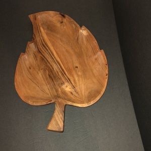 Bee and Willow Leaf Acacia Wood Serving platter
